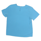 NOTIONS Womens Blue Basic Top Short Sleeve Round Neck Plain S Lightweight