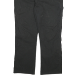 DICKIES Mens Cotton Blend Black Relaxed Straight Trousers W36 L29 Workwear Zip