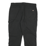 DICKIES Mens Cotton Blend Black Relaxed Straight Trousers W36 L29 Workwear Zip