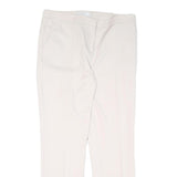 REISS Womens Cotton Slim Cream Trousers W32 L29 Tailored Zip Closure