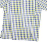 COLUMBIA Mens Blue & Yellow Check Shirt L Cotton Blend Lightweight Casual