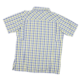 COLUMBIA Mens Blue & Yellow Check Shirt L Cotton Blend Lightweight Casual