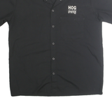 DICKIES Mens Black Cotton Blend Shirt M Workwear Short Sleeve Button Up