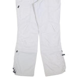 BIG BEAR Womens White Regular Fit Straight Trousers W30 L32 Polyester Blend Zip
