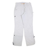 BIG BEAR Womens White Regular Fit Straight Trousers W30 L32 Polyester Blend Zip
