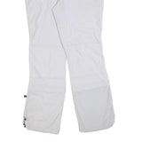 BIG BEAR Womens White Regular Fit Straight Trousers W30 L32 Polyester Blend Zip