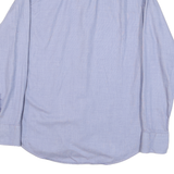 BOSS Mens Blue Plain Shirt L Cotton Blend Classic Fit Long Sleeve Button Shirt