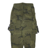 FB SISTER Womens Cotton Blend Green Camouflage Relaxed Tapered Trousers W26 L26
