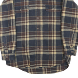 FIELD & STREAM Mens Blue Beige Plaid Shirt M Cotton Blend Button Closure Long