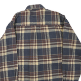 FIELD & STREAM Mens Blue Beige Plaid Shirt M Cotton Blend Button Closure Long