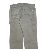 DICKIES Mens Jeans Grey Regular Straight Denim W32 L30 Casual Workwear Zip