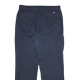 DICKIES Mens Cotton Navy Regular Fit Straight Leg Trousers W34 L31 Workwear