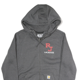 CARHARTT Mens Grey RJ Lacrosse Full Zip Hoodie L Casual Cotton Sweatshirt