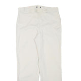 Womens Cotton Blend White Regular Straight Trousers W31 L28 Casual Wear