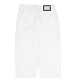 ROSALINI Womens Cotton Blend White Relaxed Tapered Trousers W29 L29 Stylish