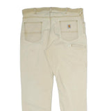 CARHARTT Mens Cotton Beige Relaxed Straight Trousers W40 L32 Workwear Zip