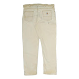 CARHARTT Mens Cotton Beige Relaxed Straight Trousers W40 L32 Workwear Zip