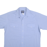 WRANGLER Mens Blue Check Shirt XL Cotton Blend Comfortable Casual