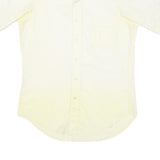 Mens Cream Shirt Regular Fit Short Sleeve Button Cotton Blend M Pocket Casual