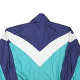 CHARTER CLUB Womens Blue & Green Zip Jacket M Polyester Blend Colourblock Retro