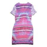 PETER PILOTTO Womens Purple Floral Bodycon Cotton Blend Short Sleeve Knee Length
