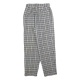 AMILLE Womens Wool Check Regular Leg Trousers W25 L26 Classic Pattern Zip