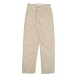 LEVI'S Womens Beige Cotton Blend Regular Straight Trousers W27 L30 Casual Zip