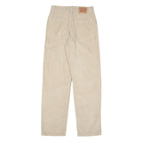 LEVI'S Womens Beige Cotton Blend Regular Straight Trousers W27 L30 Casual Zip