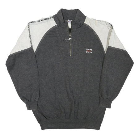 ACTIVE Mens Grey & White Future System 1/4 Zip XL Cotton Blend Sweatshirt
