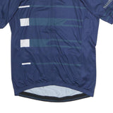 SHIMANO Mens Blue Graphic T-Shirt L Short Sleeve Stand Collar Cycling Jersey