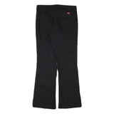 DICKIES Womens Cotton Blend Black Regular Fit Bootcut Trousers W33 L32
