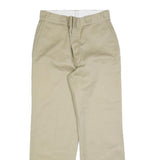 DICKIES Mens Regular Beige Cotton Blend Trousers W33 L32 Zip Closure Straight