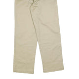 DICKIES Mens Regular Beige Cotton Blend Trousers W33 L32 Zip Closure Straight