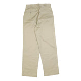DICKIES Mens Regular Beige Cotton Blend Trousers W33 L32 Zip Closure Straight