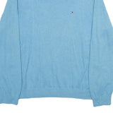 TOMMY HILFIGER Mens Blue Plain Cotton V-Neck Basic Knit 2XL Jumper