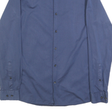HUGO Mens Blue Cotton Shirt S Smart Casual Long Sleeve Button Collar
