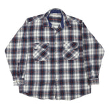 FIELD & STREAM Mens Blue & Red Plaid Shirt L Button Pocket Flannel Casual