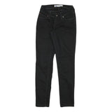 LEVI'S Womens Black Slim Skinny Denim Jeans Zip W24 L29 Classic Fit Stylish