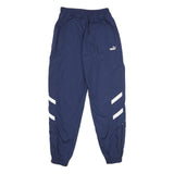 PUMA Mens Joggers Navy Blue S W26 L30 Regular Fit Tapered Leg Drawstring