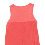 PAUL SMITH Womens Coral Pink Sleeveless Top Round Neck Silk Blend M Elegant