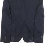 ZARA BASIC Womens Navy Blue Casual Jacket M Cotton Blend Button Plain Tailored