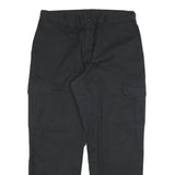 DICKIES Mens Regular Black Cotton Blend Cargo Trousers W34 L28 Workwear Casual