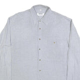 JUPITER Mens Grey Pinstripe Shirt XL Cotton Blend Classic Button Shirt