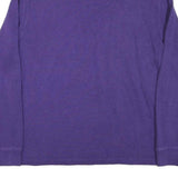 POLO RALPH LAUREN Mens Purple Jumper Plain 1/4 Zip Cotton Blend L Casual