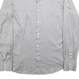 BOSS HUGO BOSS Mens Grey Cotton Shirt M Formal Long Sleeve Button Collar