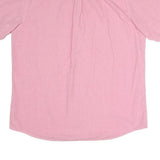 CHAPS Mens Pink Short Sleeve Shirt L Cotton Blend Button Down Pocket Casual