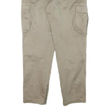 MATHS Mens Cotton Blend Beige Relaxed Cargo Trousers W36 L32 Zip Pockets