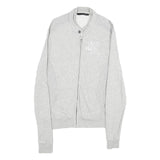 CALVIN KLEIN JEANS Mens Grey Cotton Blend Zip Sweatshirt M Casual Lightweight