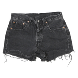 LEVI'S Womens Shorts Black Denim Cut-Off XS W24 Frayed Hem Casual