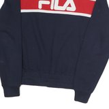 FILA Mens Blue & Red Crew Neck M Sweatshirt Cotton Pullover Sports Logo